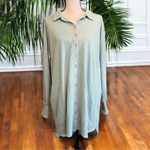 FP Beach Free People Oversized Button Down Tunic Shirt - Small